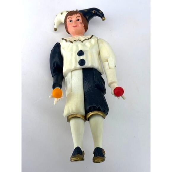 Vintage Hallmark Holiday Jester Christmas Ornament 1984 Moveable Arms Legs 5" - Picture 3 of 8